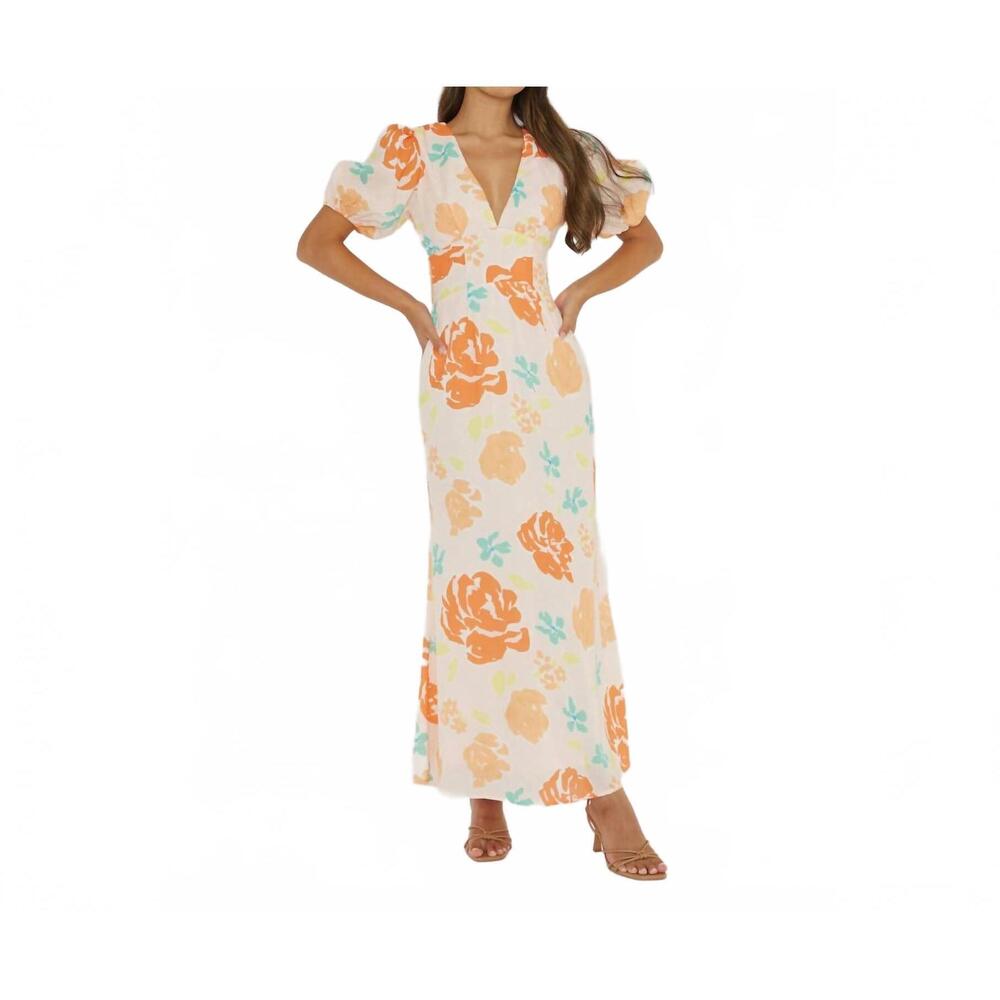 NEW ONE AND ONLY COLLECTIVE floral maxi dress in orange